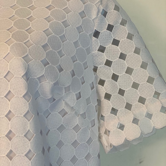 Banana Republic White Geometric Shift Dress Sz 10 - Picture 5 of 8